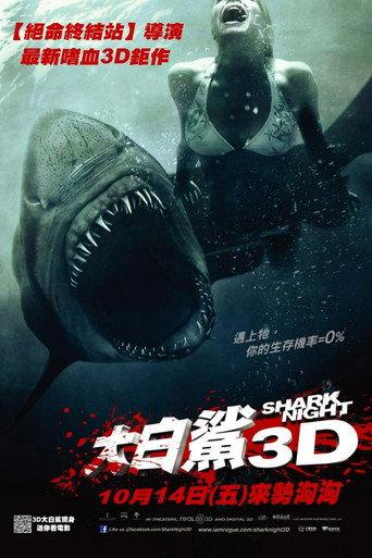 鲨鱼惊魂夜海报